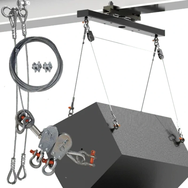 Adaptive Technologies Group TCK2-022 Double Pulley Speaker Tilt Cable Kit Assembly – 22″