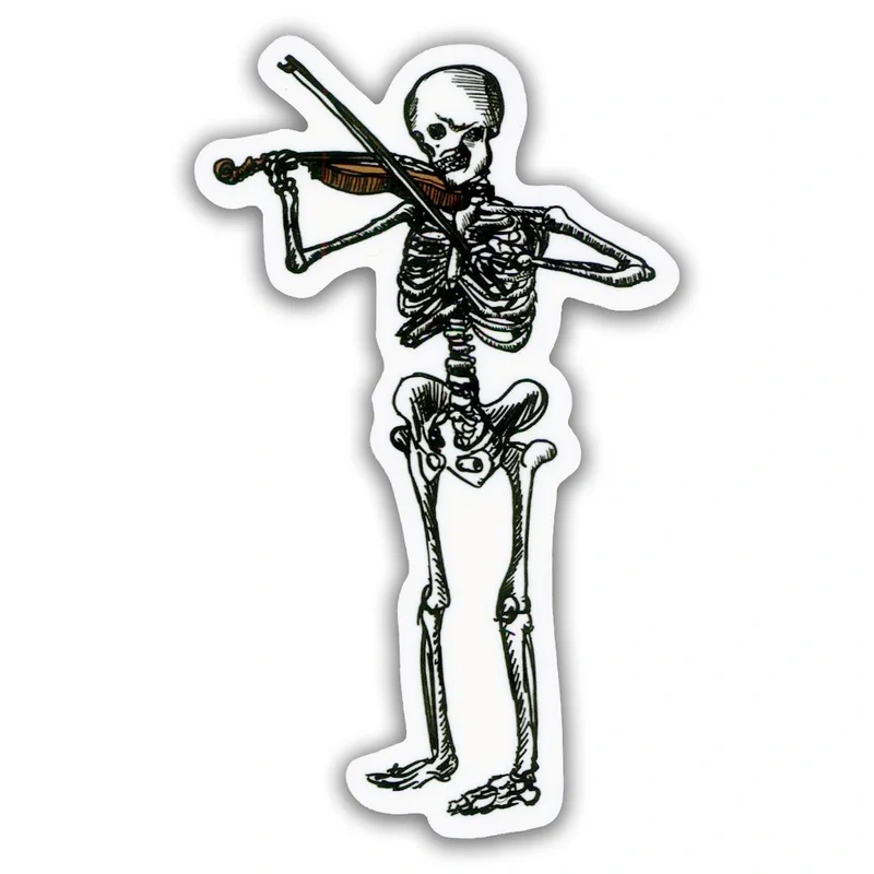 Bellavance Ink Vinyl Fiddle Skeleton Sticker