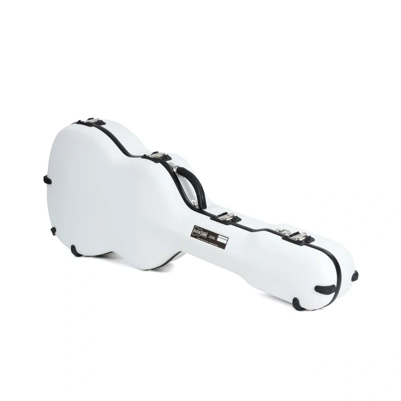 Calton Deluxe Guitar Case, Martin & Collings 12- OR 14-Fret 0-Size, White with Blue Lining