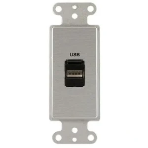 Covid D1119F-CA Keystone USB-2-AA Wall Plate (Clear Anodized)