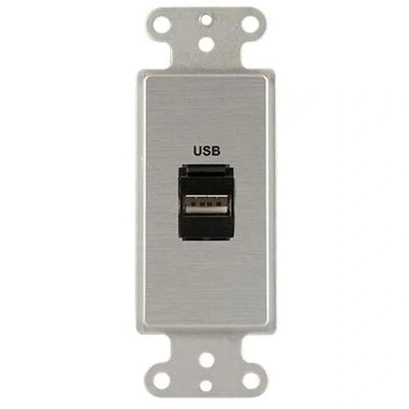 Covid D1119F-CA Keystone USB-2-AA Wall Plate (Clear Anodized)
