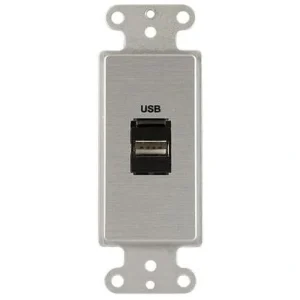 Covid D1123F-CA Keystone USB-2-AB Wall Plate (Clear Anodized)