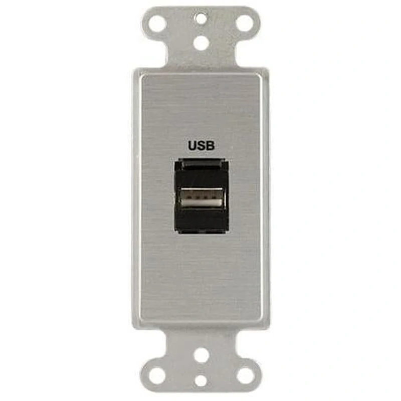 Covid D1123F-CA Keystone USB-2-AB Wall Plate (Clear Anodized)