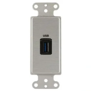 Covid D1145F-CA Keystone USB-3-AA Wall Plate (Clear Anodized)