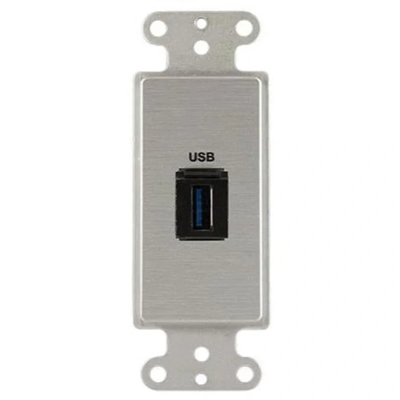 Covid D1145F-CA Keystone USB-3-AA Wall Plate (Clear Anodized)