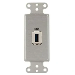 Covid D1146F-CA Keystone USB-3-AA Right Angled Wall Plate (Clear Anodized)