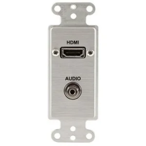 Covid D1201M-CA HDMI Pigtail Female and Audio Input Wall Plate (Clear Anodized)