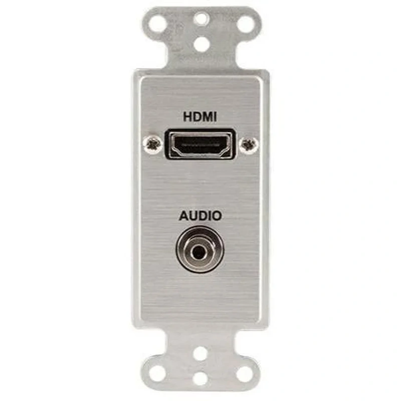 Covid D1201M-CA HDMI Pigtail Female and Audio Input Wall Plate (Clear Anodized)