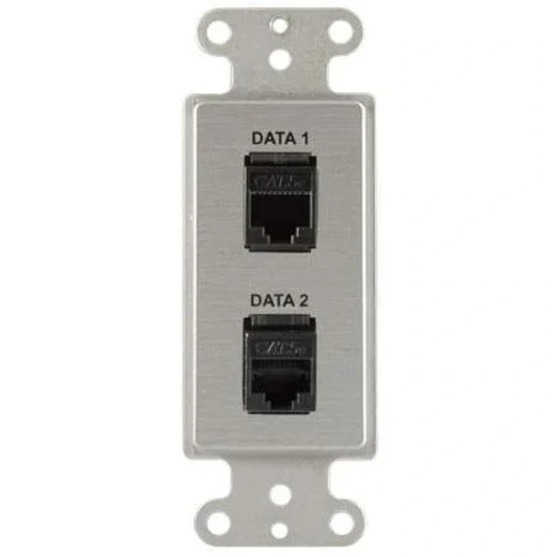 Covid D1205F-CA 2 Keystone RJ45-CAT5 Wall Plate (Clear Anodized)