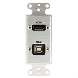 Covid D1218M-CA HDMI Female, USB BA Pigtail Wall Plate (Clear Anodized)