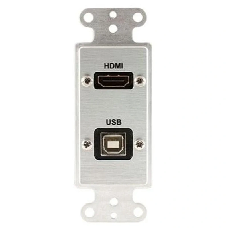 Covid D1218M-CA HDMI Female, USB BA Pigtail Wall Plate (Clear Anodized)