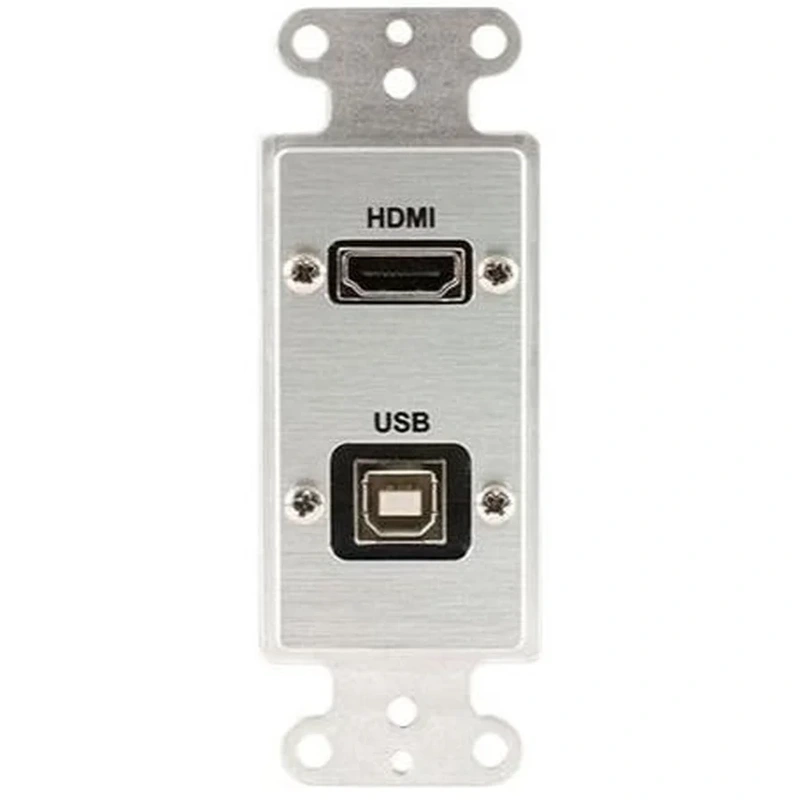 Covid D1218P-CA HDMI Pigtail, USB BA Pigtail Wall Plate (Clear Anodized)