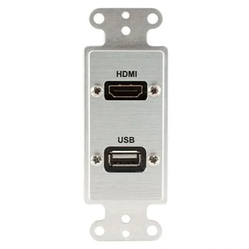 Covid D1219M-CA HDMI Female, USB AA Pigtail Wall Plate (Clear Anodized)