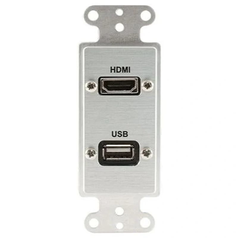 Covid D1219P-CA HDMI Pigtail, USB AA Pigtail Wall Plate (Clear Anodized)