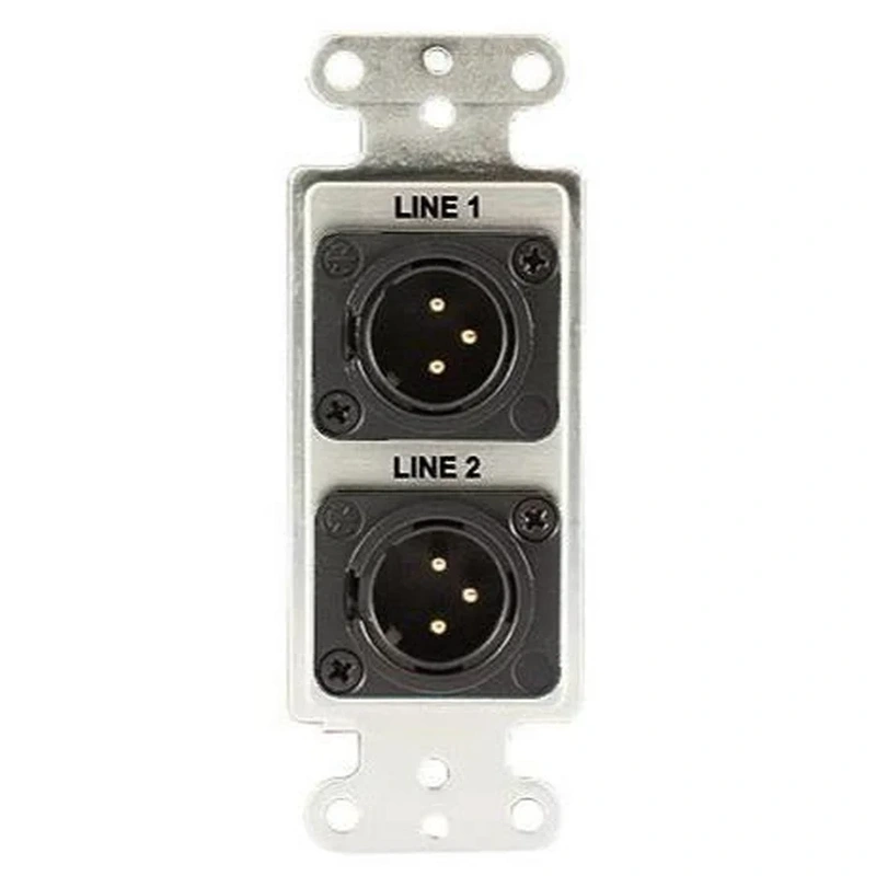 Covid D1226S-CA Neutrik 3 Pin XLR Male Wall Plate (Clear Anodized)