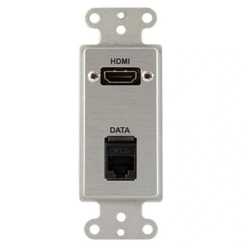 Covid D1227F-CA HDMI Female, RJ45-CAT5 Wall Plate (Clear Anodized)