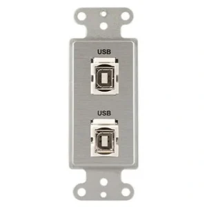 Covid D1232F-CA Keystone USB-2-BA Wall Plate (Clear Anodized)