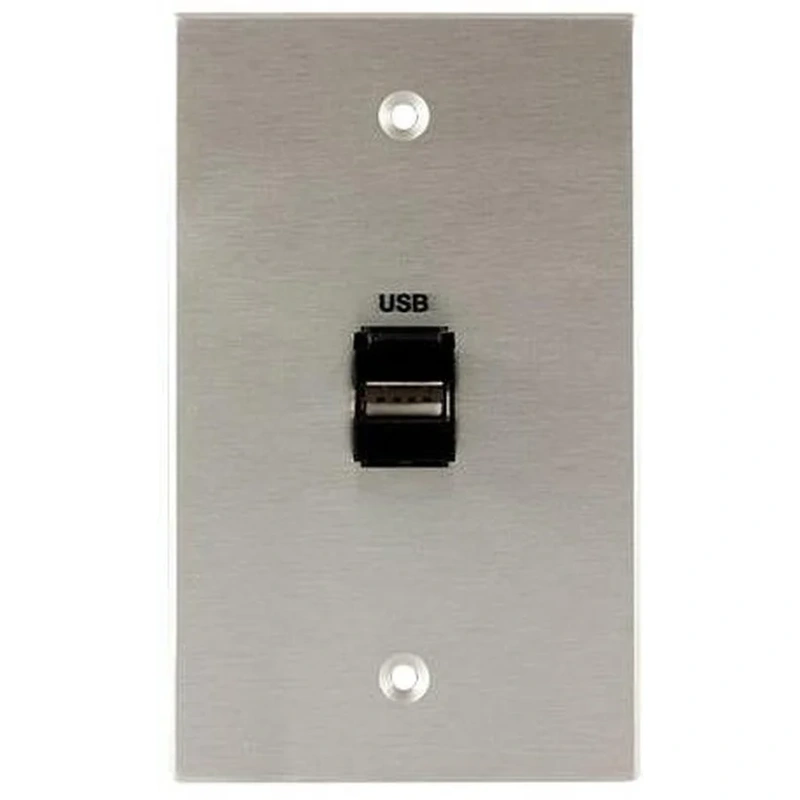 Covid W1123F-CA Keystone USB-2-AB Wall Plate (Clear Anodized)