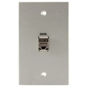 Covid W1128F-CA Keystone RJ45-CAT6 Shielded Wall Plate (Clear Anodized)