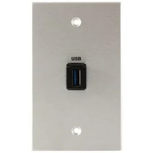 Covid W1145F-CA Keystone USB-3-AA Wall Plate (Clear Anodized)