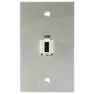 Covid W1146F-CA Keystone USB-3-AA Right Angled Wall Plate (Clear Anodized)