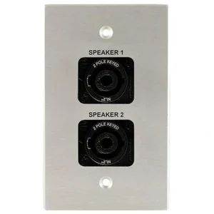 Covid W1223S-CA 2 Neutrik 2 Pole Speakon Wall Plate (Clear Anodized)