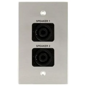 Covid W1224S-CA 2 Neutrik 4 Pole Speakon Wall Plate (Clear Anodized)