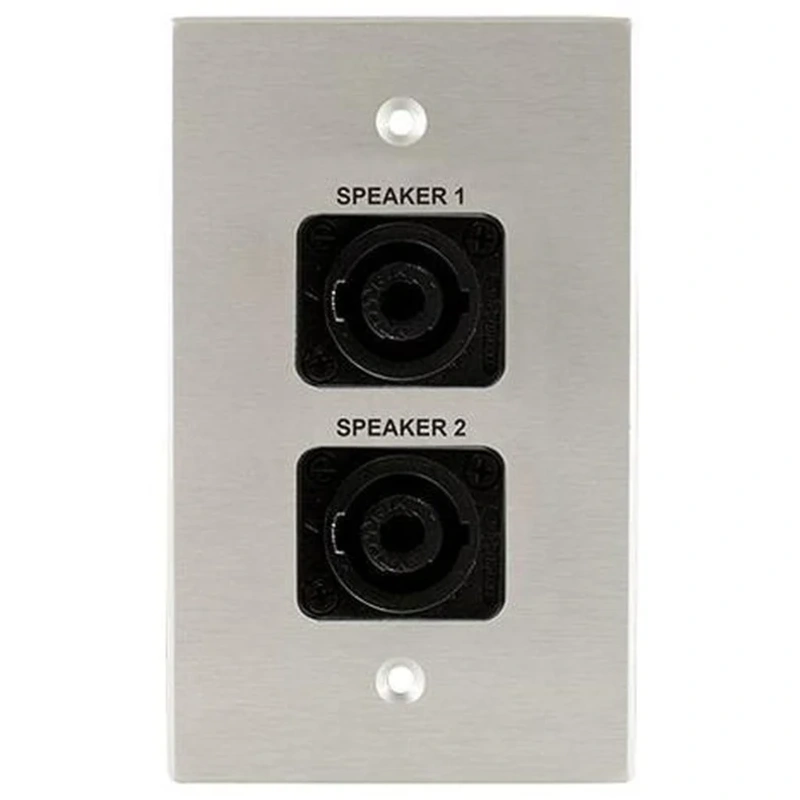 Covid W1224S-CA 2 Neutrik 4 Pole Speakon Wall Plate (Clear Anodized)