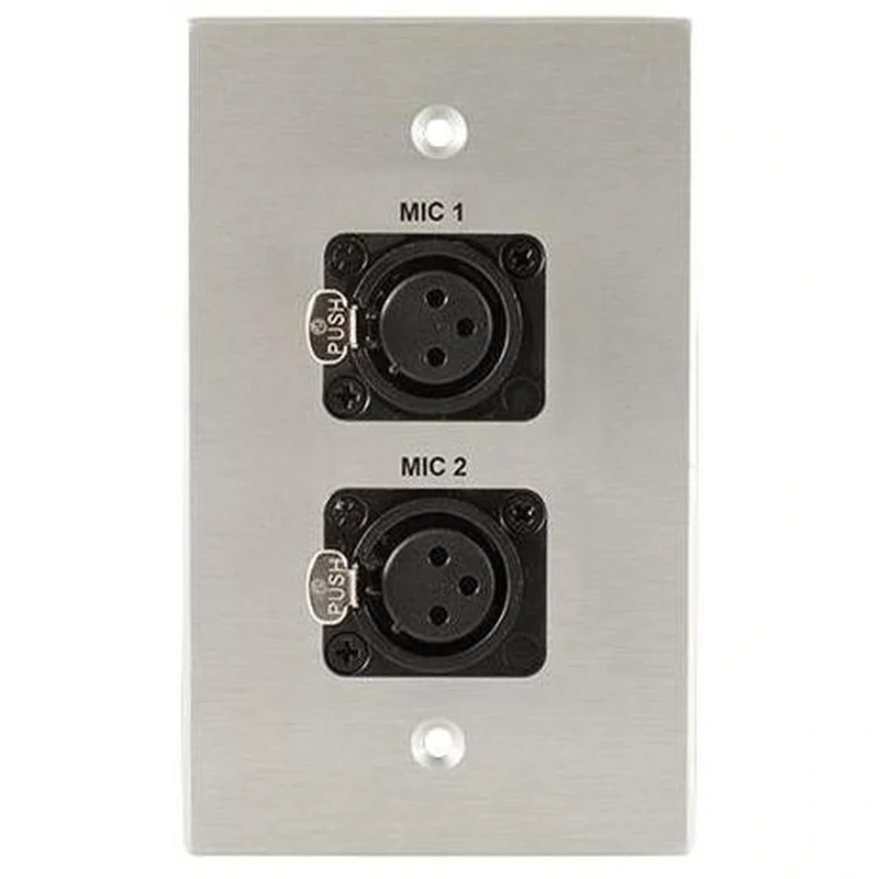 Covid W1225S-CA 2 Neutrik 3 Pin XLR Female Wall Plate (Clear Anodized)