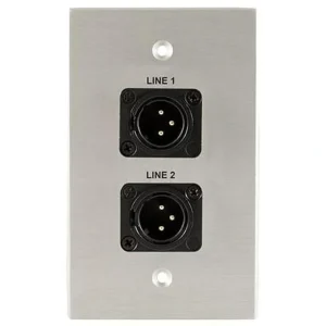 Covid W1226S-CA 2 Neutrik 3 Pin XLR Male Wall Plate (Clear Anodized)