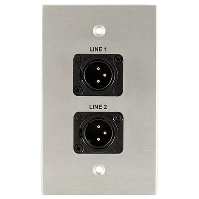 Covid W1226S-CA 2 Neutrik 3 Pin XLR Male Wall Plate (Clear Anodized)