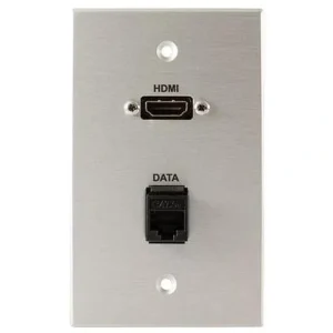Covid W1227F-CA HDMI Female and RJ45-CAT5 Wall Plate (Clear Anodized)