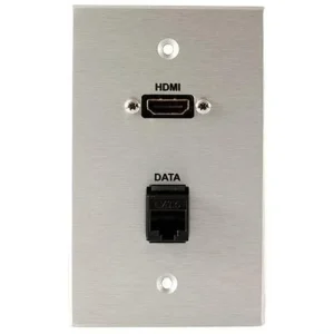 Covid W1229F-CA HDMI Female and RJ45-CAT6 Wall Plate (Clear Anodized)