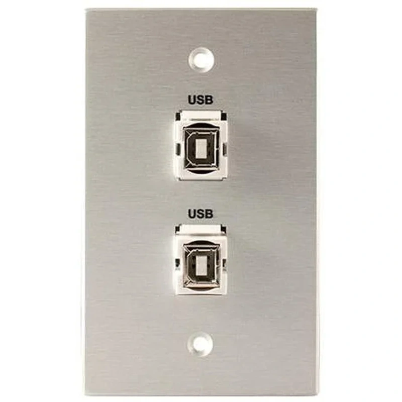 Covid W1232F-CA 2 Keystone USB-2-BA Wall Plate (Clear Anodized)