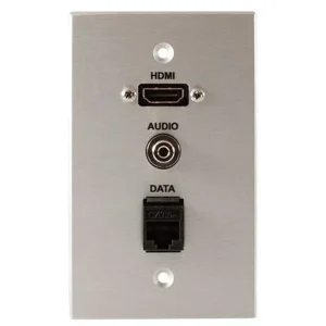 Covid W1307F-CA HDMI Female, Audio Input and RJ45-CAT5 Wall Plate (Clear Anodized)