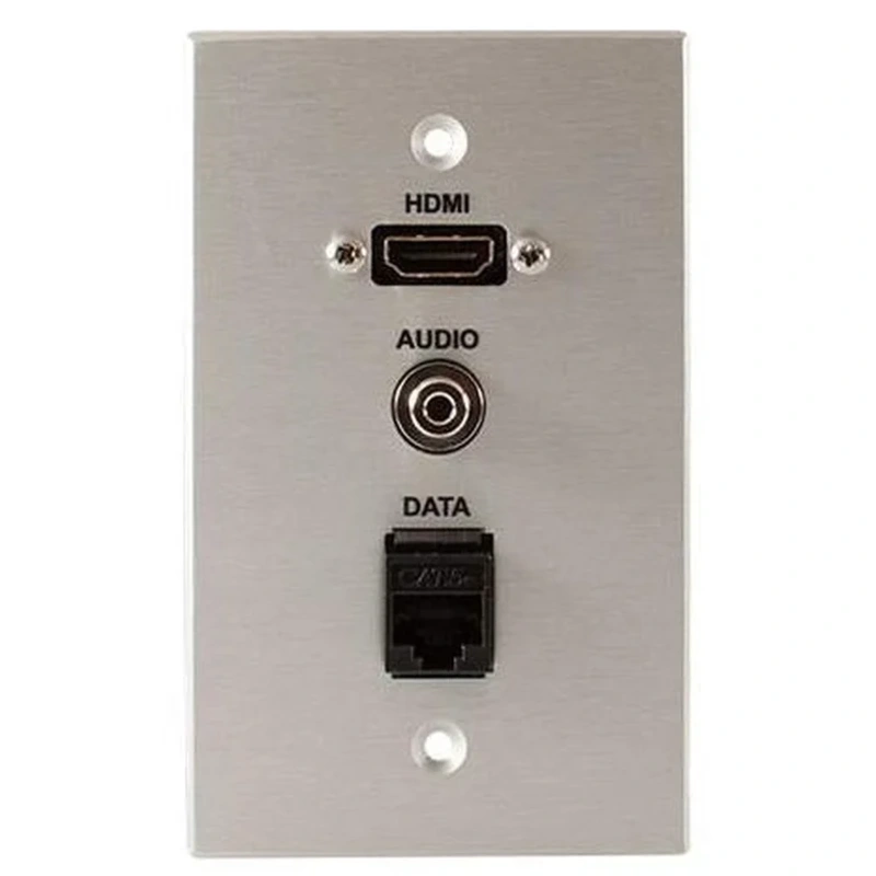 Covid W1307F-CA HDMI Female, Audio Input and RJ45-CAT5 Wall Plate (Clear Anodized)