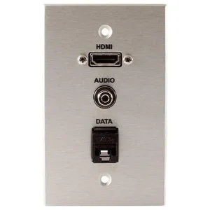Covid W1307M-CA HDMI Pigtail, Audio Input and RJ45-CAT5 Wall Plate (Clear Anodized)