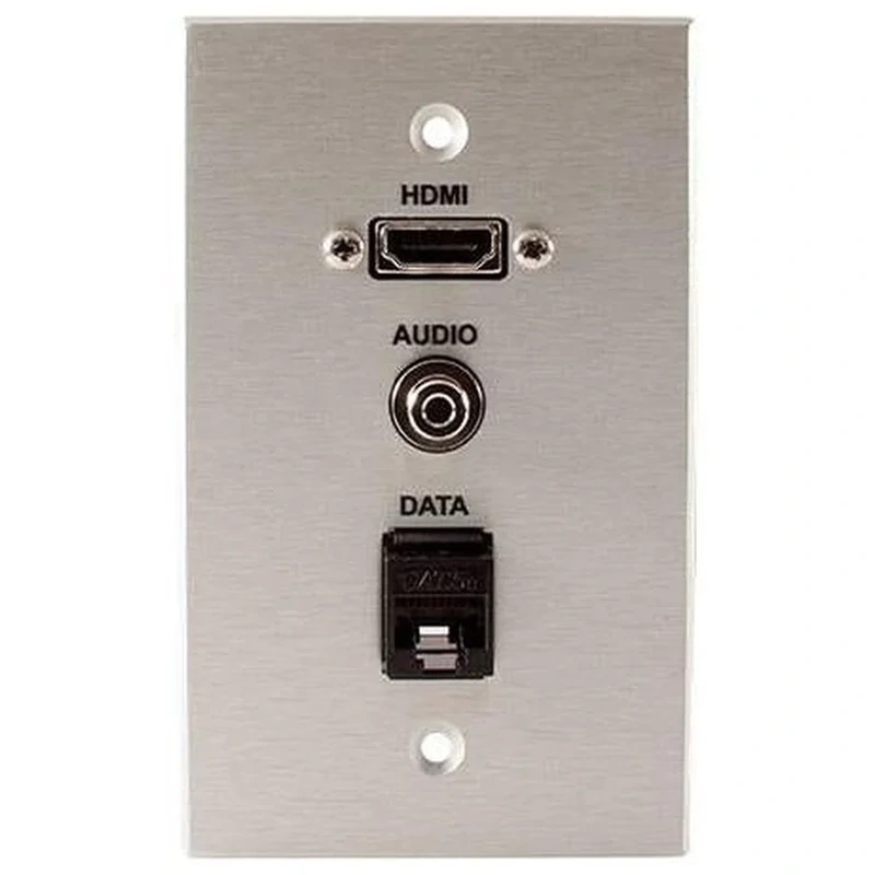 Covid W1307M-CA HDMI Pigtail, Audio Input and RJ45-CAT5 Wall Plate (Clear Anodized)