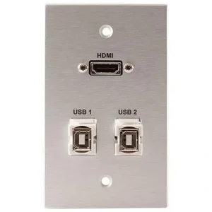 Covid W1332M-CA HDMI Pigtail and 2 Keystone USB-2-BA (Clear Anodized)