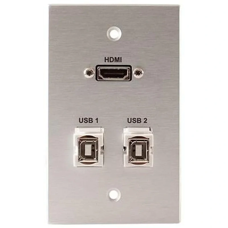 Covid W1332M-CA HDMI Pigtail and 2 Keystone USB-2-BA (Clear Anodized)