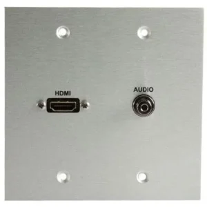 Covid W2201F-CA HDMI Female and Audio Input Wall Plate (Clear Anodized)