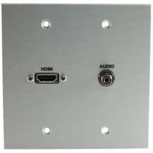 Covid W2201M-CA HDMI Pigtail Female and Audio Input Wall Plate (Clear Anodized)