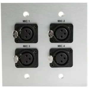 Covid W2425S-CA 4 Neutrik 3p-XLR Females Wall Plate (Clear Anodized)