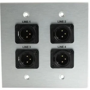 Covid W2426S-CA 4 Neutrik 3p-XLR Males Wall Plate (Clear Anodized)