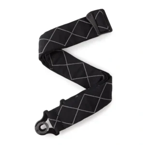 D’Addario Auto Lock Guitar Strap Black Padded Diamonds