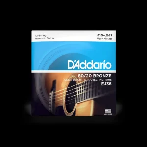 D’Addario EJ36 80/20 Bronze 12-String Acoustic Guitar String Set