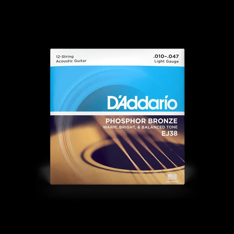 D’Addario EJ38 Phosphor Bronze Light Gauge 12-String Acoustic Guitar String Set
