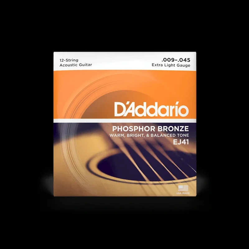 D’Addario EJ41 Phosphor Bronze Extra Light Gauge 12-String Acoustic Guitar String Set