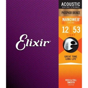 Elixir Nanoweb Phosphor Bronze Coated Acoustic Guitar Strings