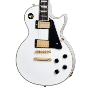 Epiphone Les Paul Custom Electric Guitar, Alpine White w/Hard Case